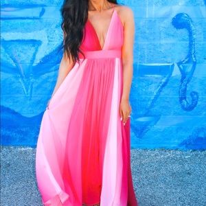 Pink Ombré Maxi Dress